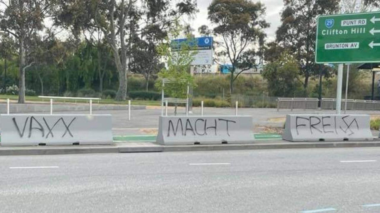 The graffiti has appeared in Melbourne today.