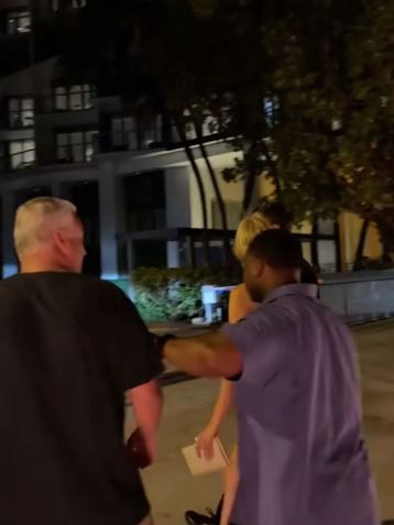 Ivanka Trump and Jared Kushner’s Secret Service detail confronted a man who tried to speak to them. Picture: miamibeachexperience/TikTok
