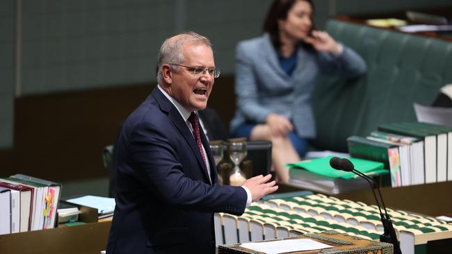 Scott Morrison during Wednesday’s Question Time. Picture: NCA NewsWire / Gary Ramage