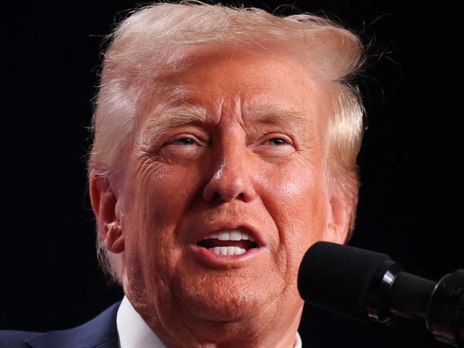 DORAL, FLORIDA - JANUARY 27: President Donald Trump addresses the 2025 Republican Issues Conference at the Trump National Doral Miami on January 27, 2025 in Doral, Florida. The three-day planning session was expected to lay out Trump's ambitious legislative agenda.   Joe Raedle/Getty Images/AFP (Photo by JOE RAEDLE / GETTY IMAGES NORTH AMERICA / Getty Images via AFP)