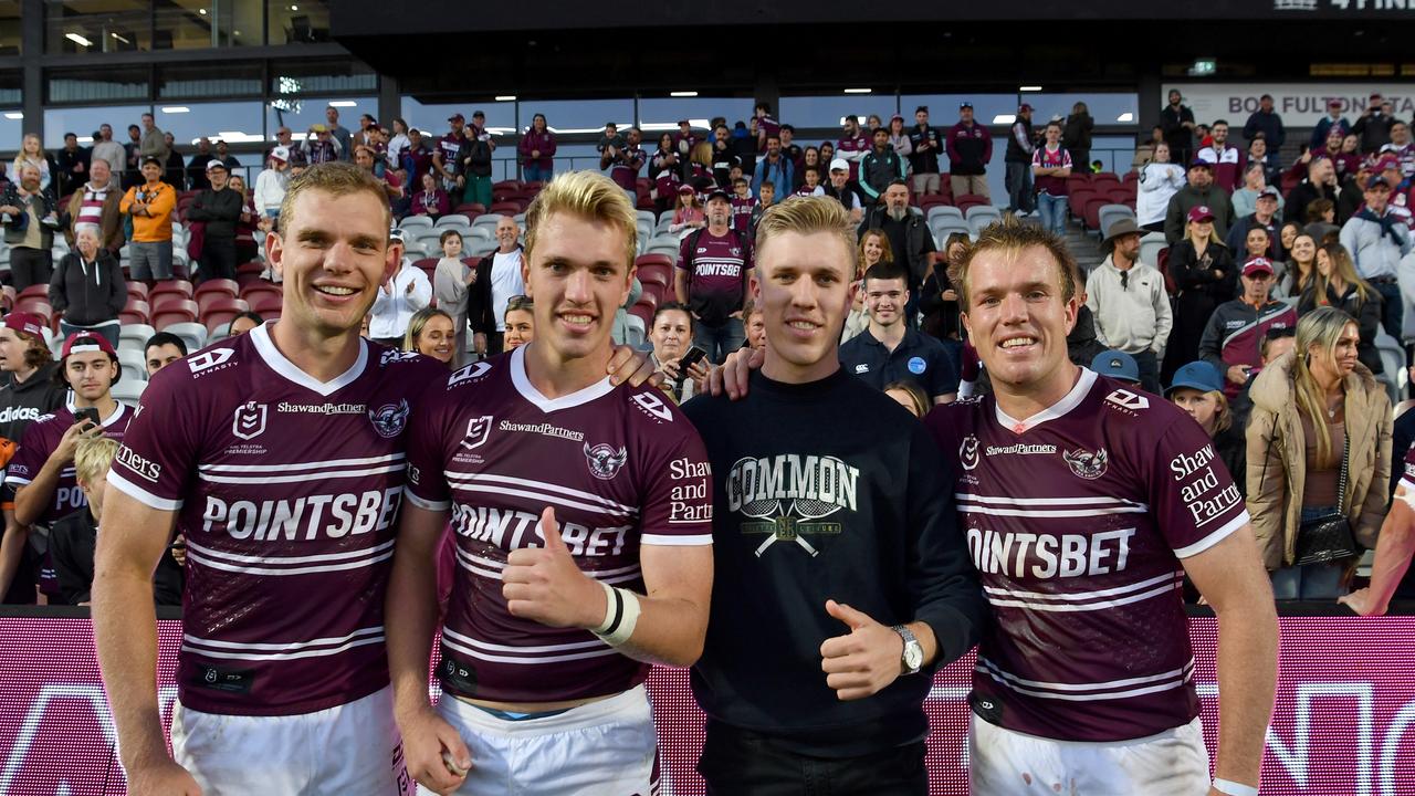 Manly-Warringah Sea Eagles v Wests Tigers - Tom, Ben, Luke and Jake Trbojevic. Picture: NRL Photos