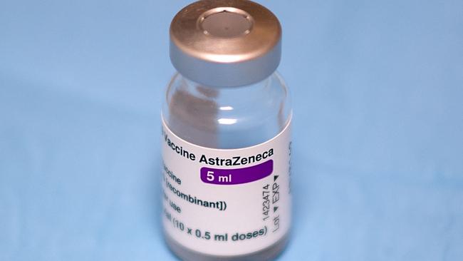 A vial of the AstraZeneca/Oxford COVID-19 vaccine. Picture: Loic Venane/AFP