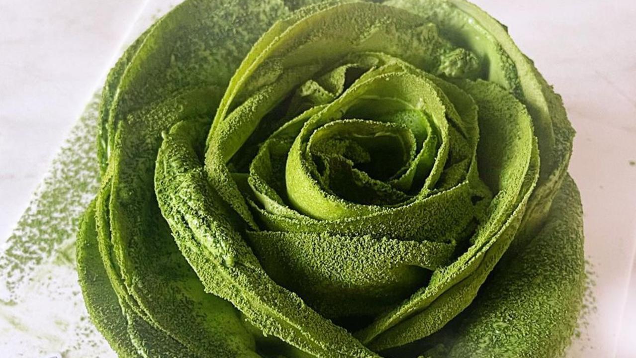 A matcha rose cake at Tsuki.