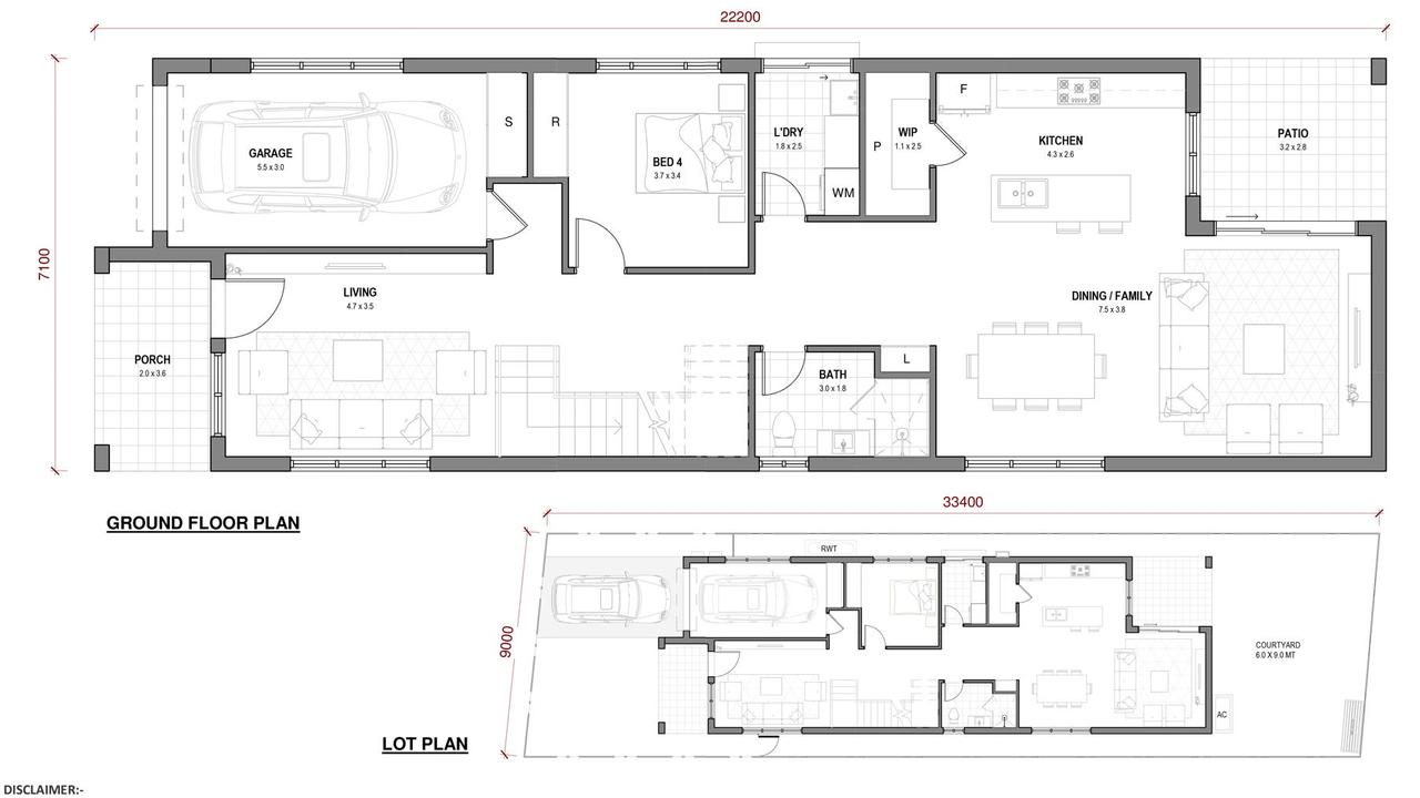 The homes take up almost all of their blocks. Picture: realestate.com.au / Bathla