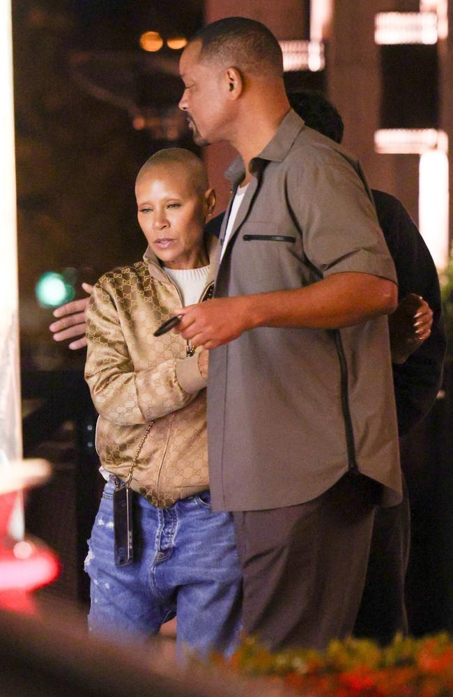 Will Smith and Jada Pinkett Smith made a rare public appearance while having dinner at Crossroads Restaurant in Calabasas, California, on November 8. Picture: BACKGRID