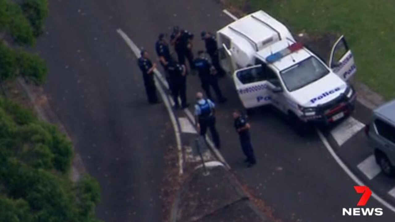 About 20 police vehicles were involved in the chase on the Sunshine Coast. Picture: 7 NEWS