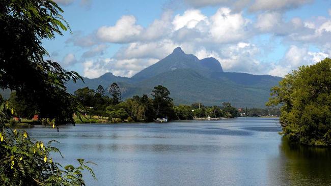 RIVER: Mt Warning looking down the Tweed river into Murwillumbah. Picture: John Gass