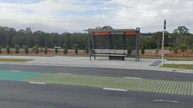 The bus shelter on Foxwell Rd, near Galaxy Dr in Coomera.