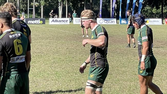 Wests No.8 Max Hurwood getting ready for a big scrum.