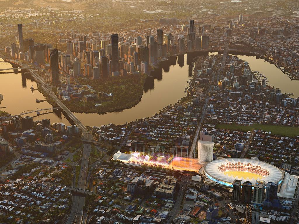 Artist’s impression of a proposed Gabba redevelopment for the 2032 Games