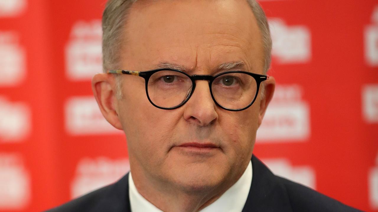 Labor leader Anthony Albanese delivers a speech at the Australian Nursing and Midwifery Federation in Melbourne. Picture: Toby Zerna