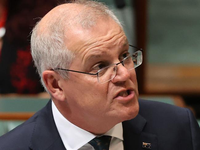 CANBERRA, AUSTRALIA - NewsWire Photos  NOVEMBER 24, 2021: Prime Minister Scott Morrison during Question Time in the House of Representatives in Parliament House Canberra.Picture: NCA NewsWire / Gary Ramage