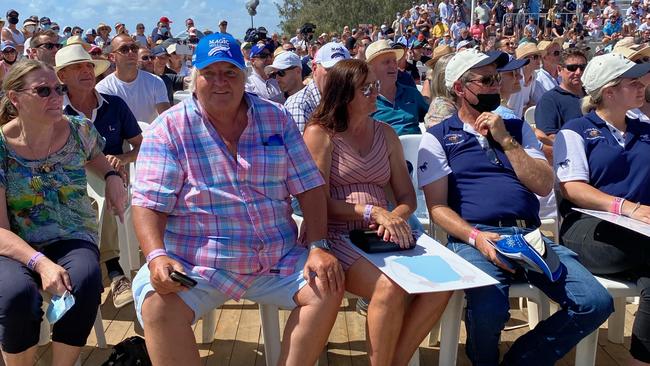 Big-time owner Mike Crooks at the Magic Millions barrier draw on the Gold Coast. Picture: Racing Queensland.