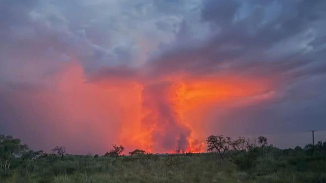 A fire was reported on Friday evening at Tennant Creek. Picture: Senior Fire Management Officer Troy Munckton