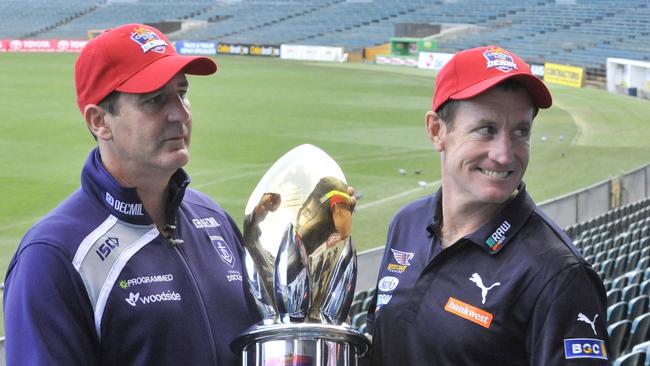 Ross Lyon would be linked with Essendon should John Worsfold depart, Mark Robinson says. Picture: Kerris Berrington.