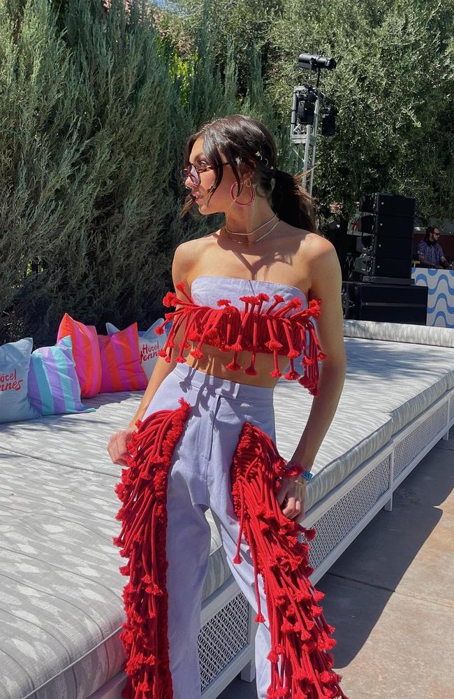 Kate Bartlett, a fashion student and influencer from New York, wore this unusual outfit to Coachella. Picture: Instagram/katee.bartlett