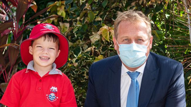 Artie Sweet and Mr Andrew Wheaton at Whitsunday Anglican School. Picture: Michaela Harlow