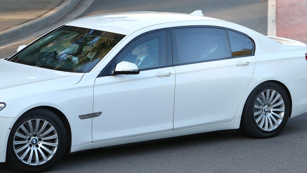 Prime Minister Scott Morrison drives back to Parliament House after visiting the Governor-General.