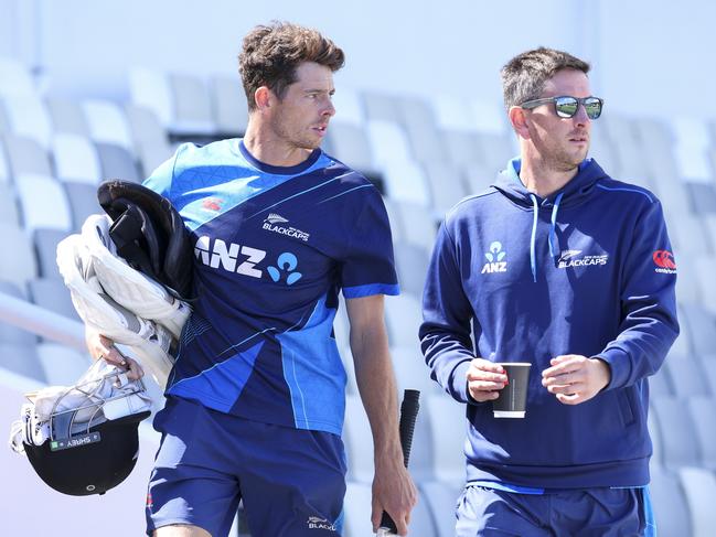 Mitchell Santner and his New Zealand team are two spots ahead of Australia on the World Test Championship table. Picture: Getty Images