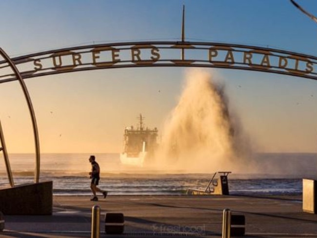 The dredge at Surfers Paradise captured by @FRESHCOATCREATIVE Picture: Instagram
