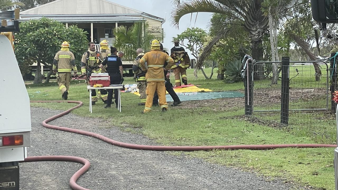 The scene of a house fire at Booral.