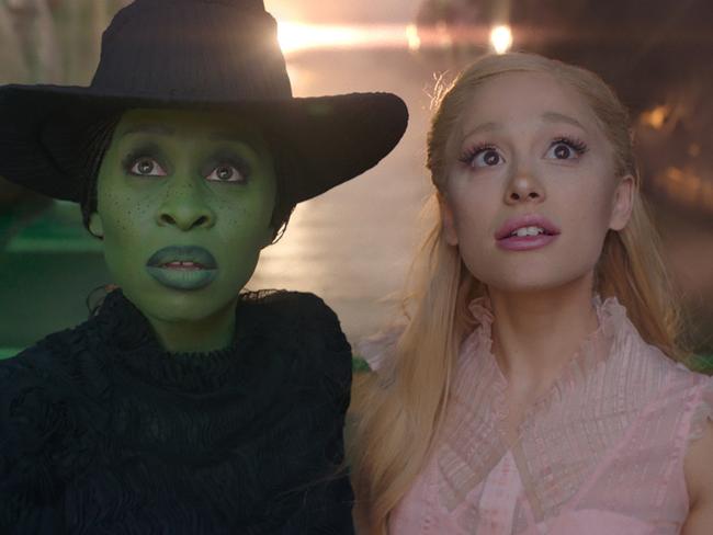 Approved film stills from the movie WICKED. L to R: Cynthia Erivo is Elphaba and Ariana Grande is Glinda in WICKED, directed by Jon M. Chu