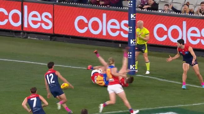 Christian Petracca couldn't believe it. Photo: Fox Footy.