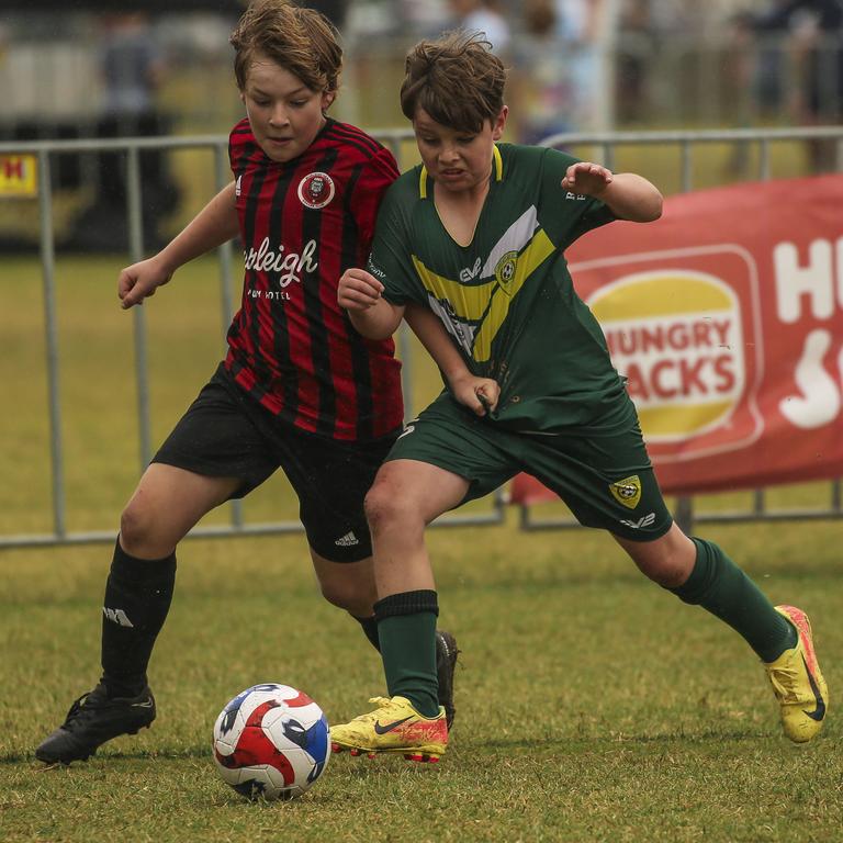 PRINT EDIT U/10Ã•s Michelton FC V Burliegh in the Premier Invitational Football Carnival at Nerang. Picture: Glenn Campbell