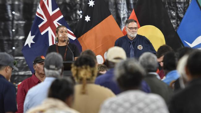 Arnhem MLA Selena Uibo spoke at the state funeral for Dr Bush Blanasi on Friday, December 15.