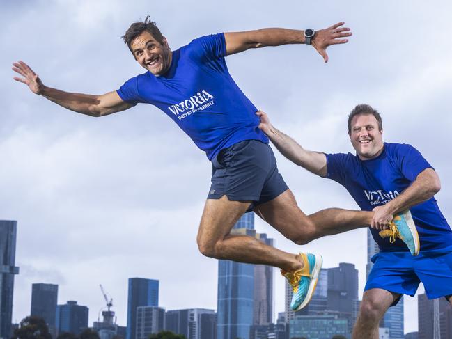 Fomer AFL footballers Campbell Brown and Josh Kennedy who will play in a kabaddi tournament to be announced on Monday. Exclusive and embargoed til Monday. Picture by Wayne Taylor 8th November 2024