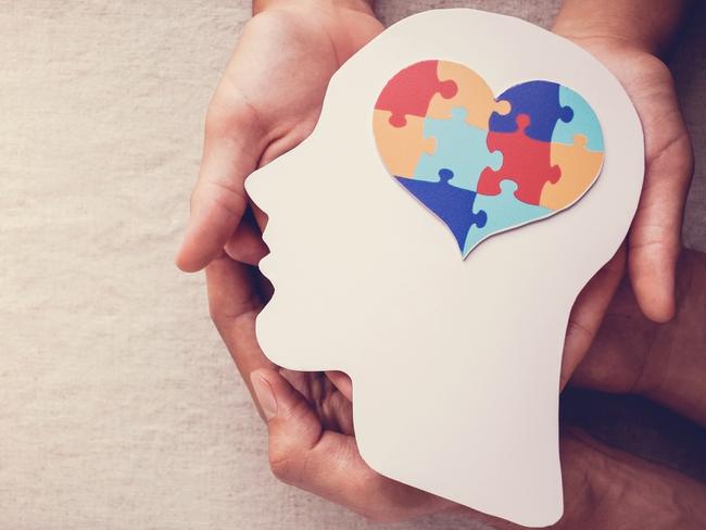 Autistic, puzzle jigsaw heart on brain,  mental health concept, world autism awareness day. Picture: iStock