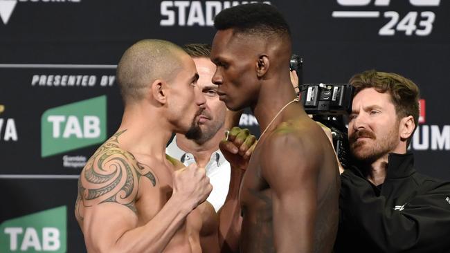 Whittaker and Adesanya. Picture: Getty