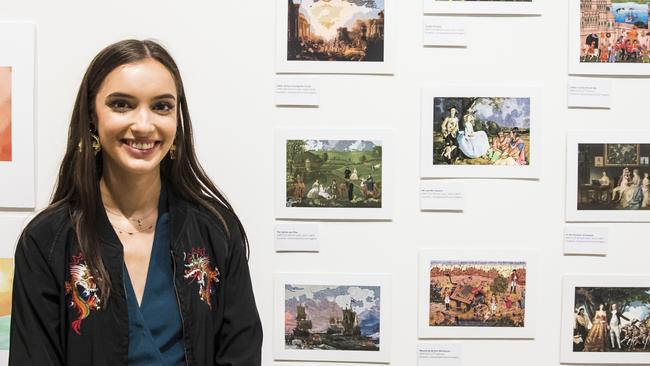 Gosford High School graduate Ellora Srivastava's work Karmic Colonialism was unveiled at the Art Gallery of NSW for the official opening of ARTEXPRESS. Photo: Anna Warr