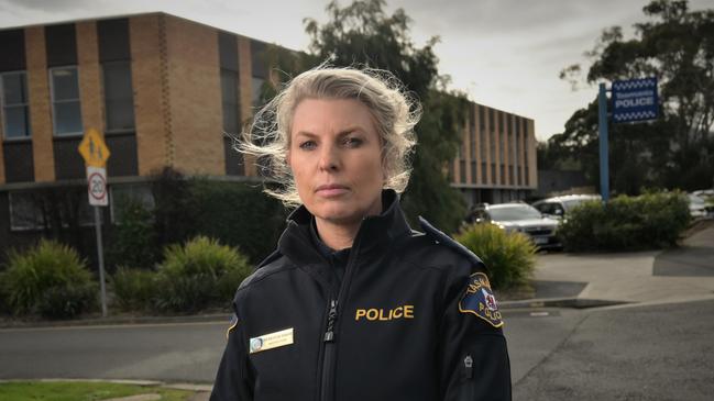 Detective Inspector Rebecca Davis at Bellerive Police Station. Picture: Kenji Sato