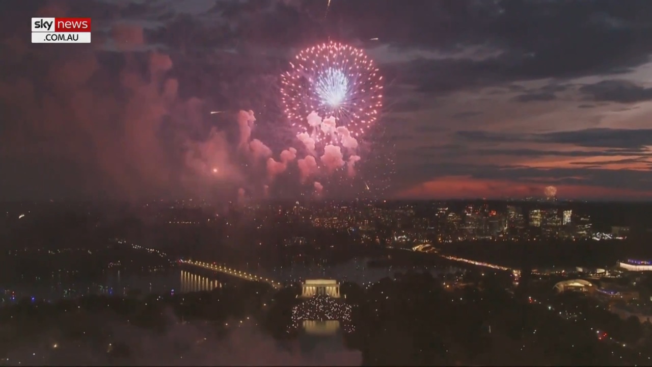 Joe Biden watches Fourth of July fireworks in Washington DC