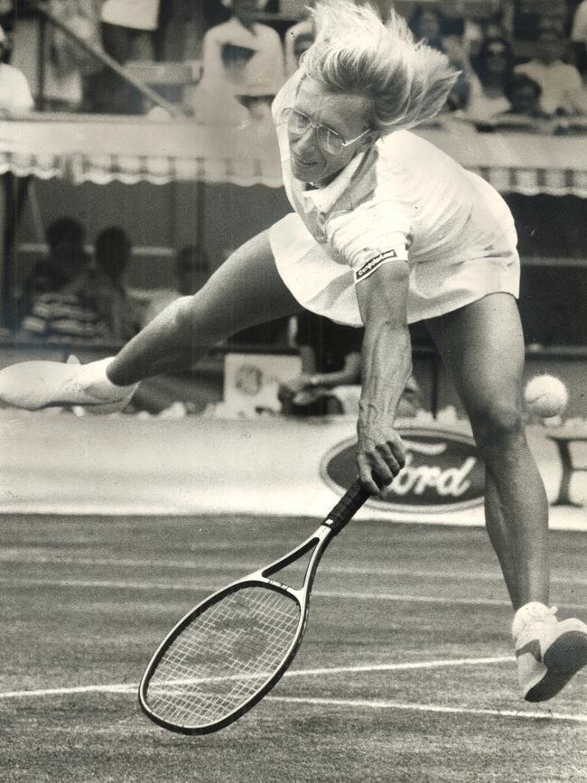 Martina Navratilova in action in 1985. Picture: Bruce Howard