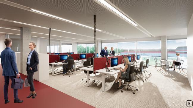 Artist impression of how the new office space at the Centre of Excellence, Lottloland, couldlook like at Brookvale Park.