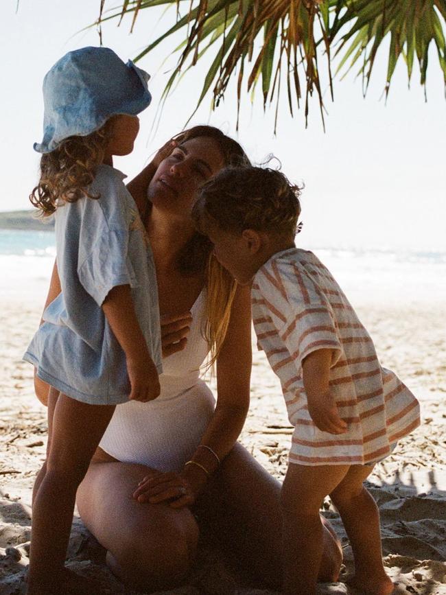 Franklin with daughter Tullulah and son Rocky. Picture: Instagram