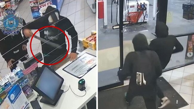 Two armed men attempt to rob petrol station. Picture: WA Police