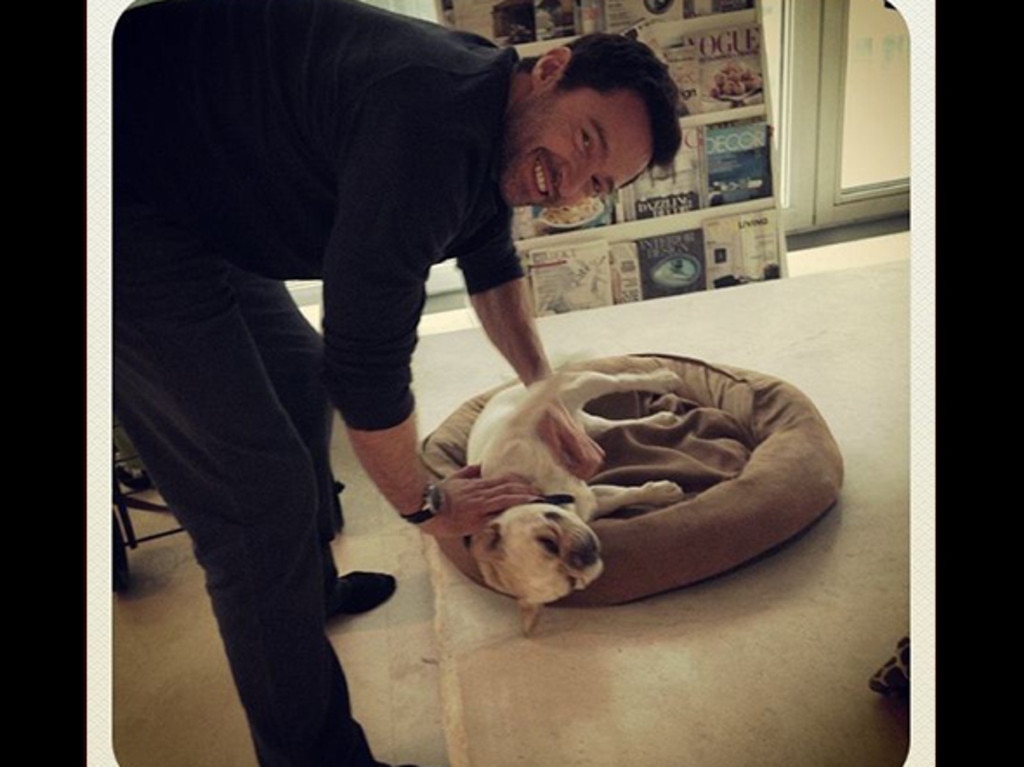 Hugh Jackman doted on his Frenchie. Picture: Instagram