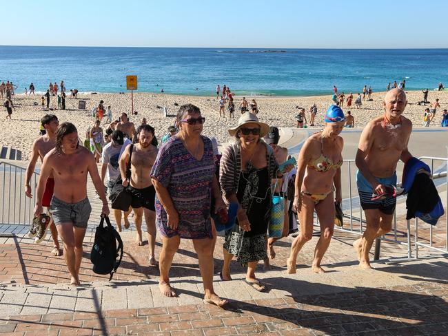 SYDNEY, AUSTRALIA - APRIL 25 2020: Closing of Coogee Beach on Anzac Day in Sydney, Australia on April 25 2020. Photo by Gaye Gerard/ Sunday Telegraph