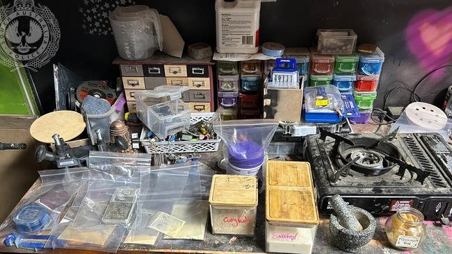 Police on Thursday, July 18, raided a Brompton home and seized 198g of nitazenes, 200 Xanax tablets, 98 suboxone strips, and Valium, diazepam and oxycodone tablets. Picture: SA Police