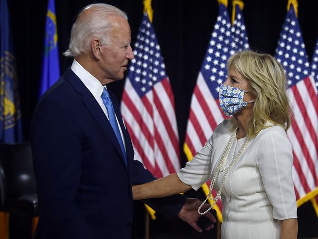 Joe Biden and wife Jill. Picture: AFP