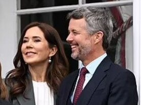 Princess Mary, Crown Prince Frederik and the couple's four children at Queen Margrethe's 83rd birthday celebrations. Picture: AFP