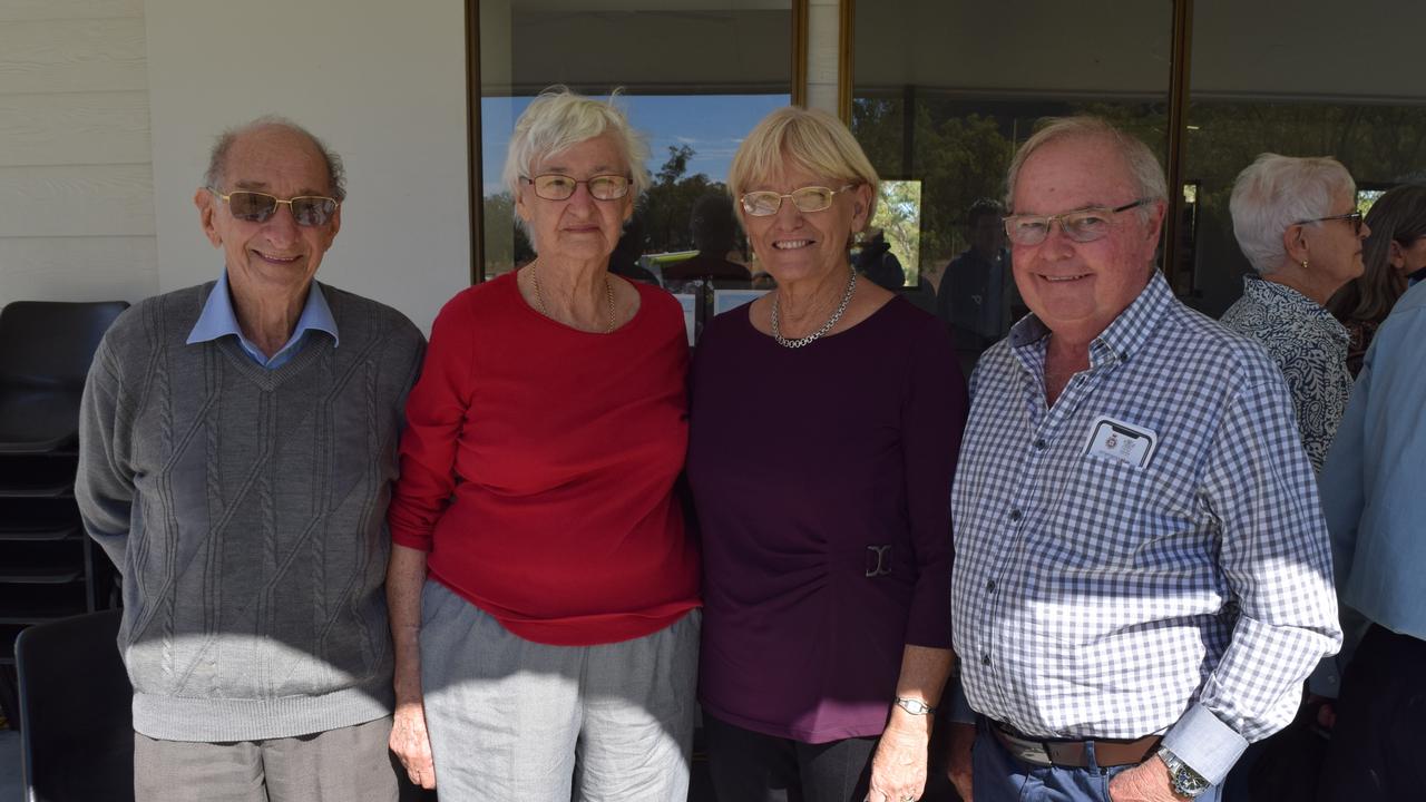 Don and Janet Williams with Carol and Morri Farmer at the 100 year celebration of the Springsure Ambulance Station at the Springsure Golf Club on Saturday, May 22. There were historical displays, a vehicle line up, children's activities and more.