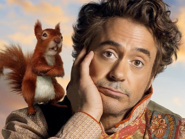 Kevin the squirrel, voiced by Craig Robinson, and Robert Downey Jr star in the movie Dolittle. Picture: Universal Pictures