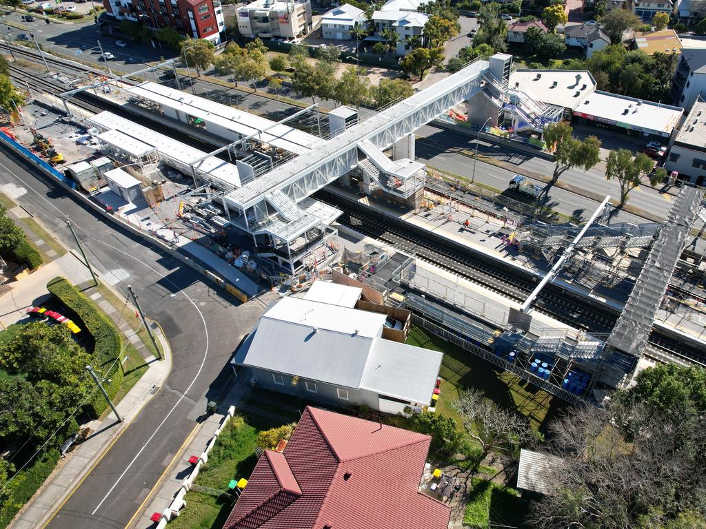 Progress at Yeronga station. Picture: Dan Peled via The Photo Pitch.