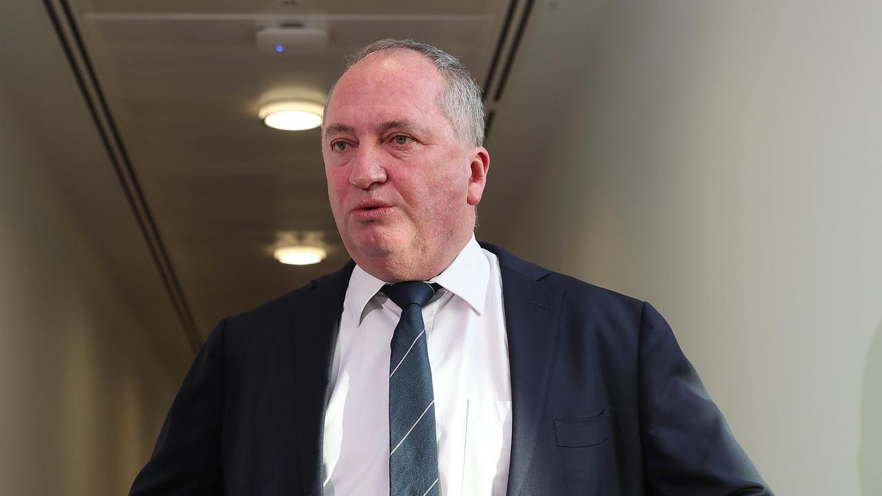 Deputy Prime Minister, Minister for Infrastructure, Transport and Regional Development Barnaby Joyce after talking to media outlets in Parliament House in Canberra. Picture: Gary Ramage / NCA NewsWire