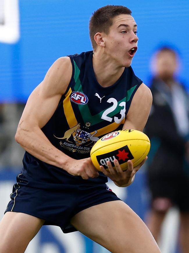 The Crows have shown interest in Murray Bushrangers defender Connor O'Sullivan. Picture: Michael Willson/AFL Photos