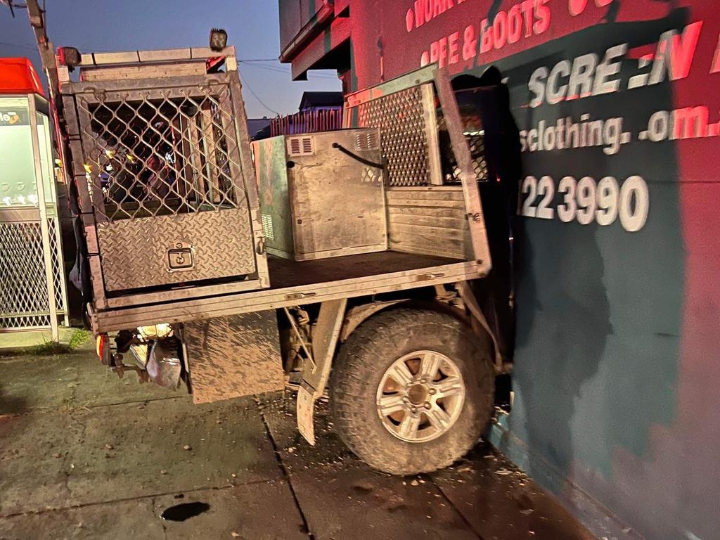 A car crashed into a business in Maryborough on Tuesday. Photo: Luke Wyatt